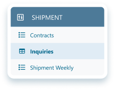 Shipment menu