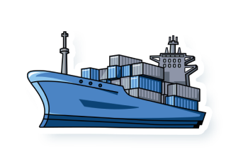 Illustration of a container ship