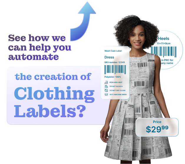 Speding hours designing Clothing Labels? We can help you automate it